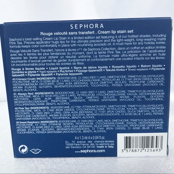 🆕Sephora 4 Pc Mini💋Lip Stain Set🆕 - Picture 7 of 7